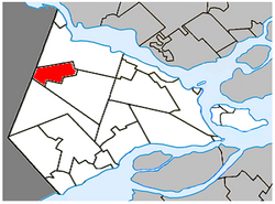 Location within Vaudreuil-Soulanges RCM