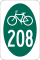 New York State Bicycle Route 208 marker