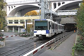 Une rame quittant la station en direction de Renens.