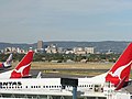 The Adelaide skyline from the departures gates of Adelaide Airport.