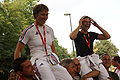 Marie Delattre et Anne-Laure Viard avec les supporters