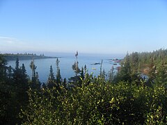 Mouth of the Pontbriand River, some 20 km east in Baie-Johan-Beetz (Municipality)