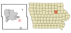 Location of Gilbertville, Iowa