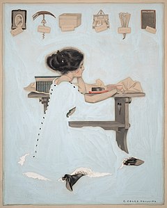 1910 cover of Life, by Coles Phillips (edited by Durova)