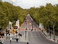 View from the Wellington Arch looking down on the Memorial Gates and Constitution Hill