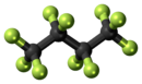 Ball-and-stick model of perfluorobutane