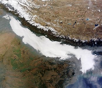 Dense fog over the Indian Subcontinent, by NASA