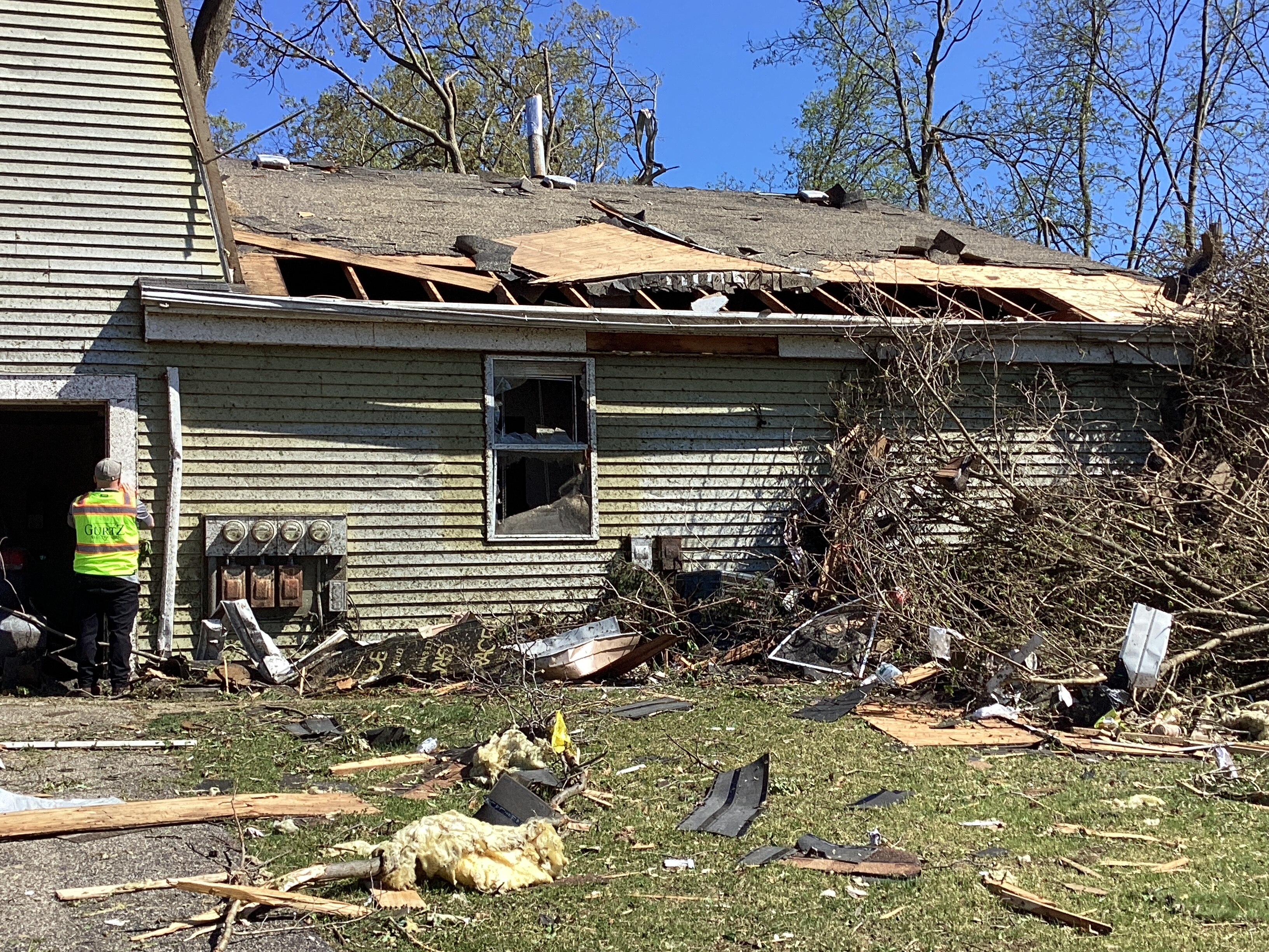 High-end EF2 damage at an apartment complex in Portage, Michigan.