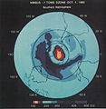 Image 20A team of British researchers found a hole in the ozone layer forming over Antarctica, the discovery of which would later influence the Montreal Protocol in 1987. (from Environmental science)
