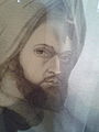 A close-up of Hezekiah da Silva, as portrayed in a drawing found in the Rabbis' room