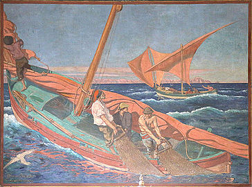 La Pêche au gangui dans le golfe de Marseille, 1899, muséum d'histoire naturelle de Marseille.