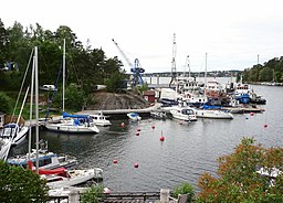 Vy från Kummelnäs gård mot Kummelnäsviken