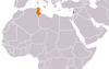 Location map for Lebanon and Tunisia.