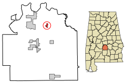 Location of Lowndesboro in Lowndes County, Alabama.