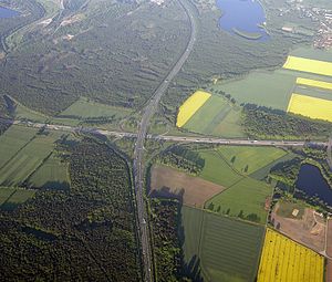 Luftbild des Autobahnkreuzes Hannover/Kirchhorst