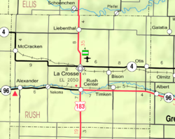 KDOT map of Rush County (legend)