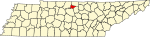 State map highlighting Trousdale County