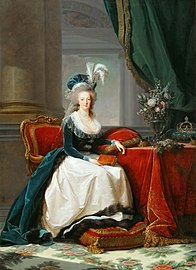 Maria Antonietta con un libro (1788). Castello di Versailles, Versailles.