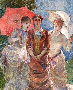 Trois Femmes aux ombrelles (détail), Paris, musée d'Orsay.