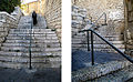 From Here to There, 2010, Oil on steps, Wadi Nisnas, Haifa