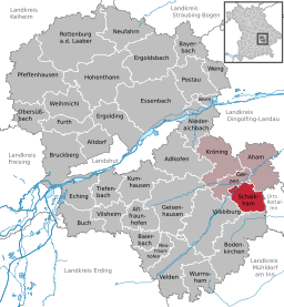 Läget för Schalkham i Landkreis Landshut