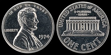 US-00010-One Cent (1974) Aluminum
