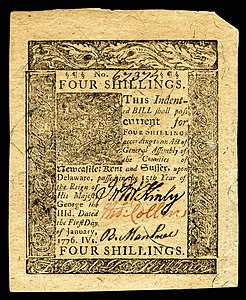 Currency of Delaware Colony at Early American currency, by Delaware Colony