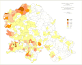 Share of Croats in Vojvodina by settlements 1961.