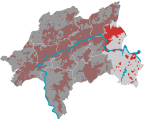 Lage des Bezirks Langerfeld-Beyenburg in Wuppertal