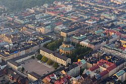 Aerial view of Östermalm