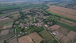 Air view of the village Žabeni