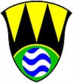 High Peak Borough Council (England): Sable; three piles or; on a base enarched vert, fimbriated or, a fountain.