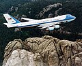 Image 5Air Force One, a Boeing VC-25, flying over Mount Rushmore. Boeing is a major aerospace and defense corporation, originally founded by William E. Boeing in Seattle, Washington.