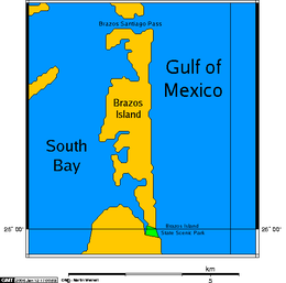 Map of Brazos Island and South Bay