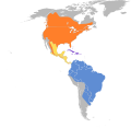 Aire de répartition de l'Engoulevent d'Amérique