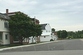 Looking east at downtown Hermansville