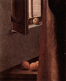 Detail of the Arnolfini Portrait by Jan van Eyck, 1434