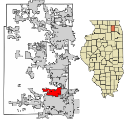 Location of North Aurora in Kane County, Illinois