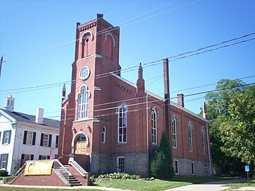 The Unitarian Universalist Church of Kent, the oldest continually-used church in Kent, 1868.