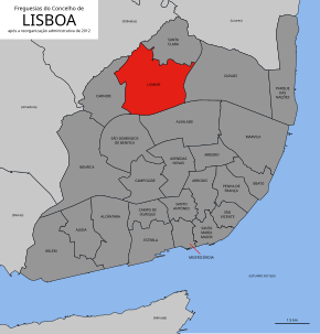 Localização no município de Lisboa