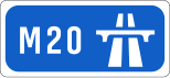 M20 motorway shield}}