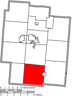 Location of Jefferson Township in Jackson County