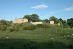 Mitford Castle, remains of West curtain wall buildings