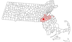 Location in Norfolk County in Massachusetts