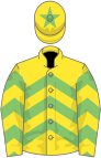 Yellow, light green chevrons, star on cap