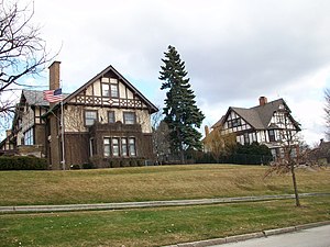 Edward C. Cressett House (left) and the Parke T. Burrows House in Davenport, Iowa