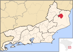 Location of Cardoso Moreira in the state of Rio de Janeiro
