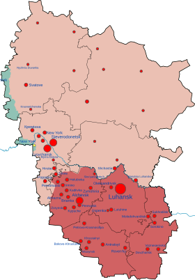 Localisation de Oblast de Louhansk