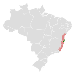 Distribución geográfica del colasuave estriado.