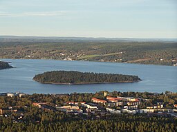 Skönsmon, Tjuvholmen och Alnön sedda från Södra Stadsberget.